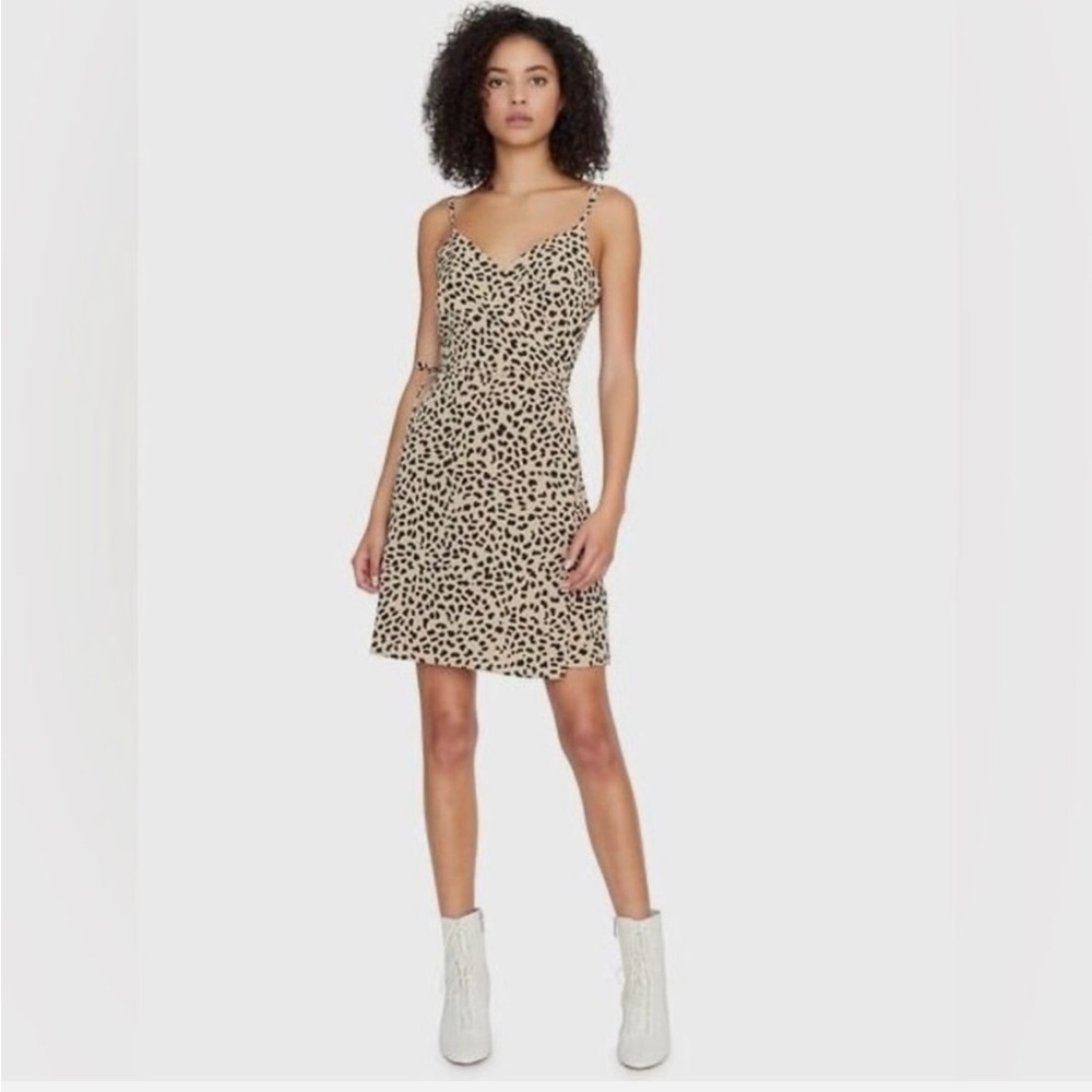 Sanctuary Beige and Black Spaghetti Strap Mini Dress